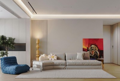 现代客厅3D模型下载